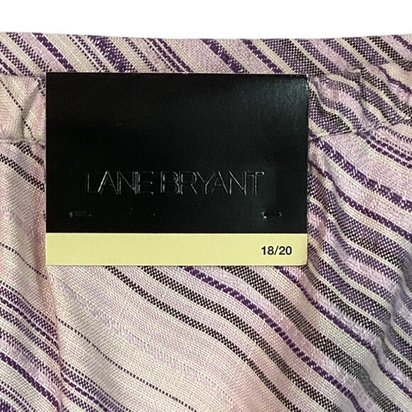 NWT Lane Bryant Purple & White Stripe Linen Midi Skirt - Women's Size 18 / 20 - Picture 5 of 6